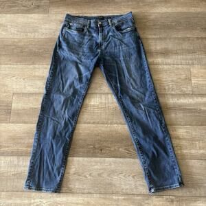 Lucky Brand 221 Straight Leg Jeans | Men's 36x32 | Blue Stretch Denim Whiskered